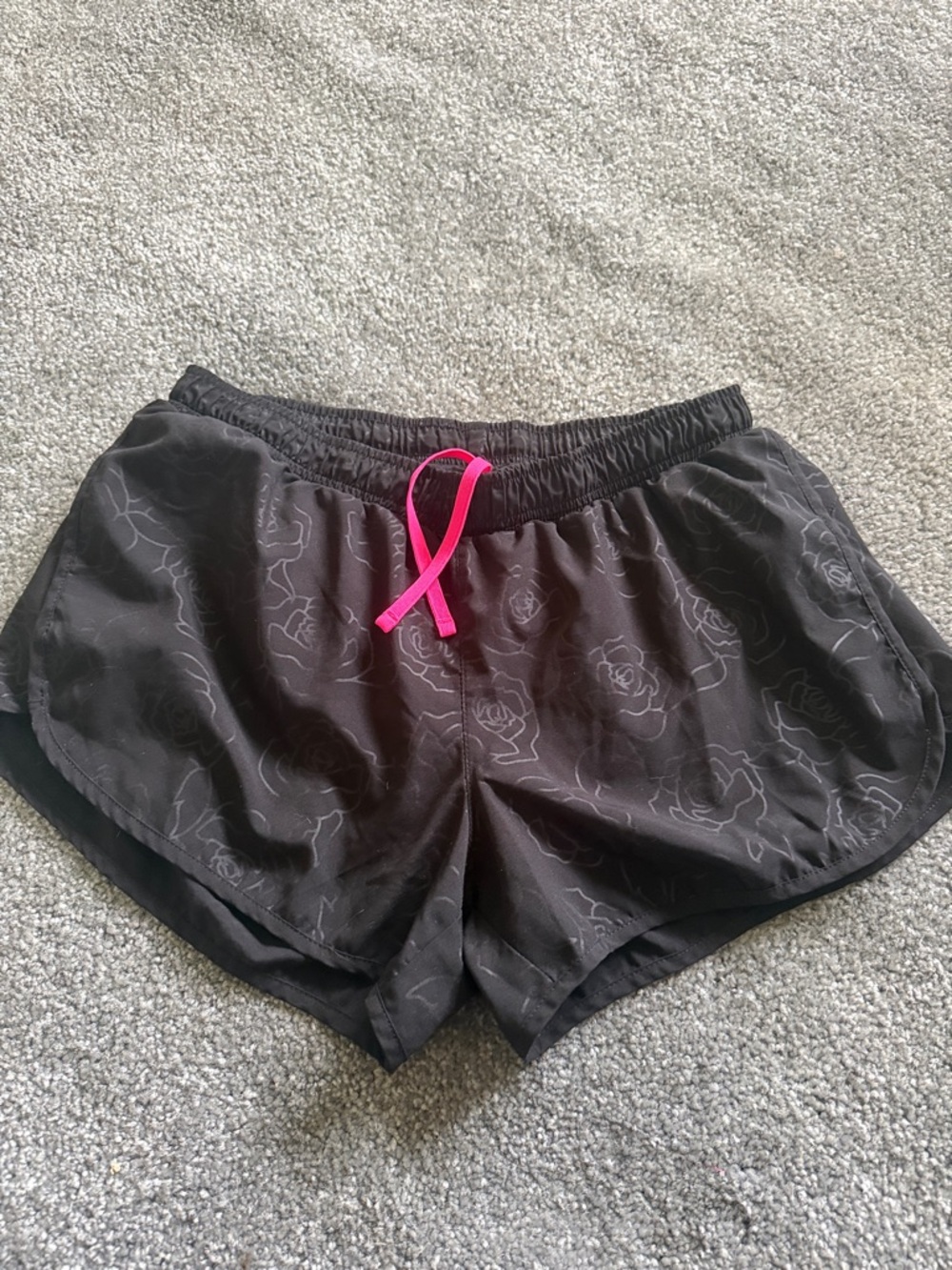 Old Navy Black Athletic Shorts with Pink Drawstring